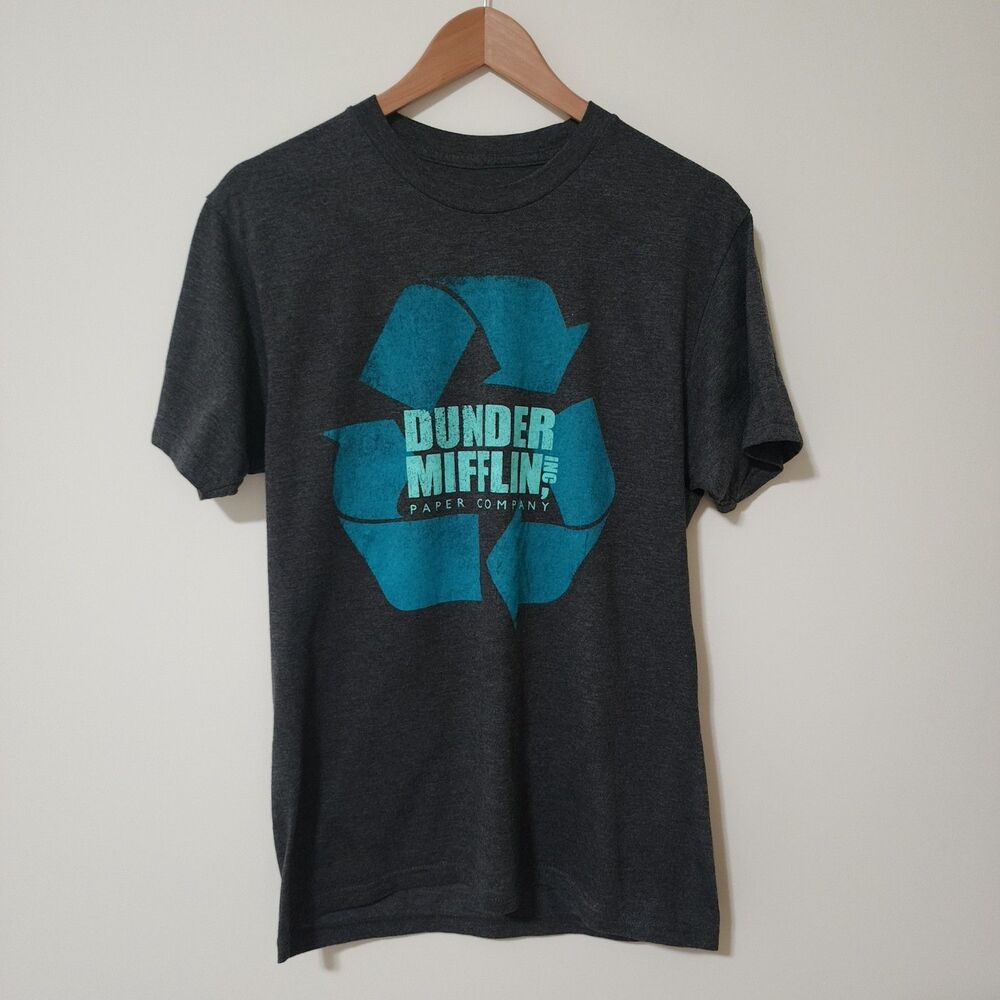 The Office TV Show Dunder Mifflin Paper Company Mens Graphic T-Shirt Grey Size M